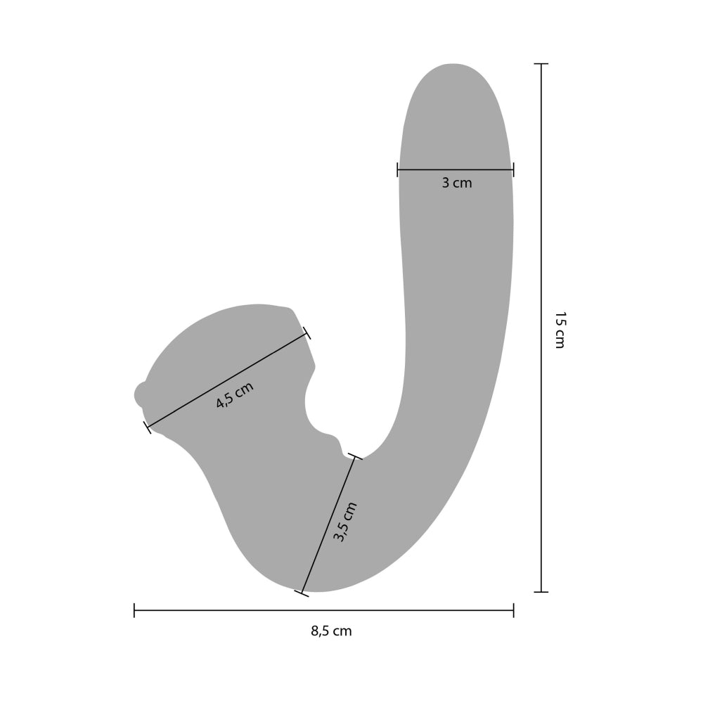 Vibrator Xocoon Celestial Love Fucsia - Stimulator dual pentru Punctul G si Clitoris cu functii de suctiune - 10 Functii de Vibratii si Pulsatii - Doua motoare puternice cu control separat - Reincarcabil, Rezistent la Apa IPX6