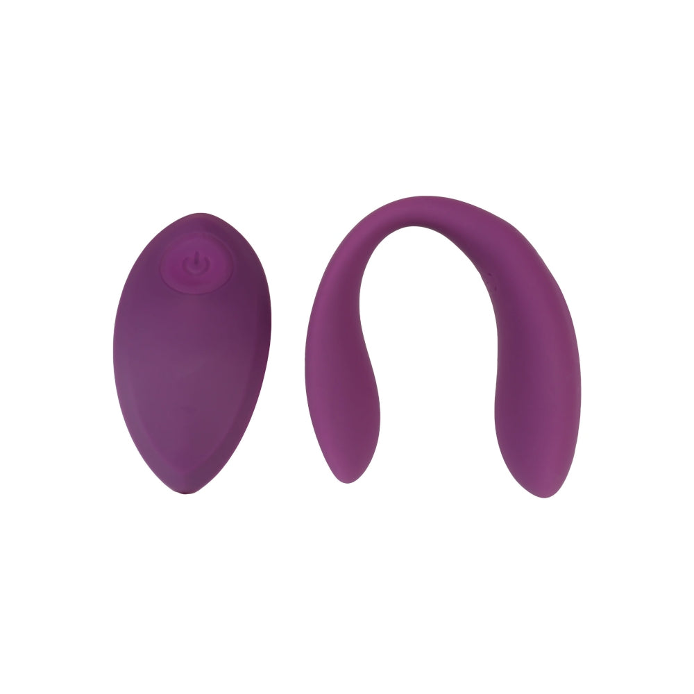 Vibrator Pentru Cupluri Xocoon Bound Love - Mov, 8.5 cm - Stimulare duala a Punctului G si al Clitorisului, 10 Functii Vibratii - Control de la distanta cu telecomanda wireless - Reincarcabil si Rezistent la Apa IPX7