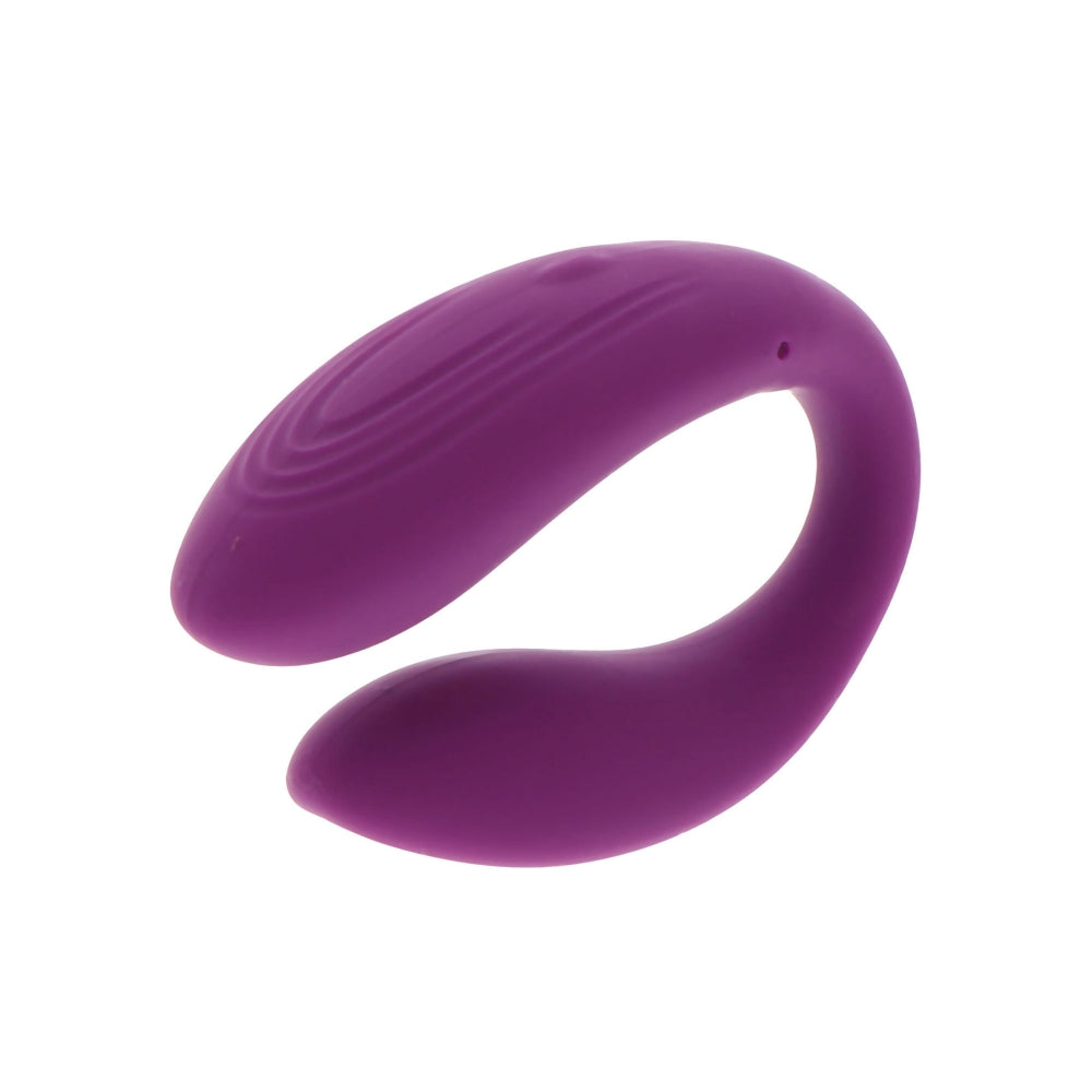 Vibrator Pentru Cupluri Xocoon Bound Love - Mov, 8.5 cm - Stimulare duala a Punctului G si al Clitorisului, 10 Functii Vibratii - Control de la distanta cu telecomanda wireless - Reincarcabil si Rezistent la Apa IPX7
