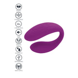 Vibrator Pentru Cupluri Xocoon Bound Love - Mov, 8.5 cm - Stimulare duala a Punctului G si al Clitorisului, 10 Functii Vibratii - Control de la distanta cu telecomanda wireless - Reincarcabil si Rezistent la Apa IPX7
