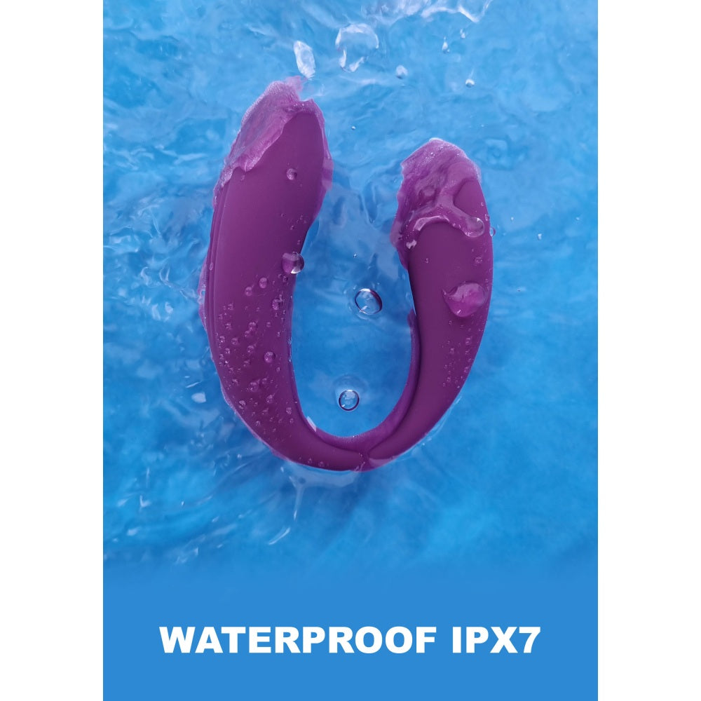 Vibrator Pentru Cupluri Xocoon Bound Love - Mov, 8.5 cm - Stimulare duala a Punctului G si al Clitorisului, 10 Functii Vibratii - Control de la distanta cu telecomanda wireless - Reincarcabil si Rezistent la Apa IPX7
