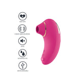 Vibrator cu Suctiune Xocoon Infinite Love Fucsia - Vibrator cu stimulare clitoridiana, simulator de sex oral - 9 Functii Vibratii - Reincarcabil, Rezistent la Stropire IPX5