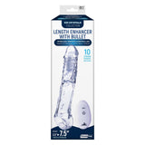Prelungitor de Penis cu Vibratii NMC - Transparent, 19 cm - 10 Functii Vibratii - control cu Telecomanda Wireless