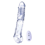 Prelungitor de Penis cu Vibratii NMC - Transparent, 19 cm - 10 Functii Vibratii - control cu Telecomanda Wireless