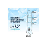 Prelungitor de Penis NMC cu Inel Pentru Scrot - Transparent, 19 cm - Moale si igienic - Material sigur pentru corp