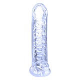 Prelungitor de Penis NMC cu Striatii - Transparent, 18 cm - Moale si igienic - Material sigur pentru corp
