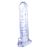 Prelungitor de Penis NMC cu Striatii - Transparent, 18 cm - Moale si igienic - Material sigur pentru corp