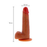 Dildo Realistic ToyJoy Get Real Skin 18 cm - strat superior mobil, tehnologie Dual Density pentru textura naturala - baza cu ventuza puternica, compatibil cu hamuri strap-on
