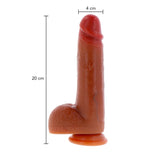 Dildo Realistic ToyJoy Get Real Skin 20 cm - strat superior mobil, tehnologie Dual Density pentru textura naturala - baza cu ventuza puternica, compatibil cu hamuri strap-on