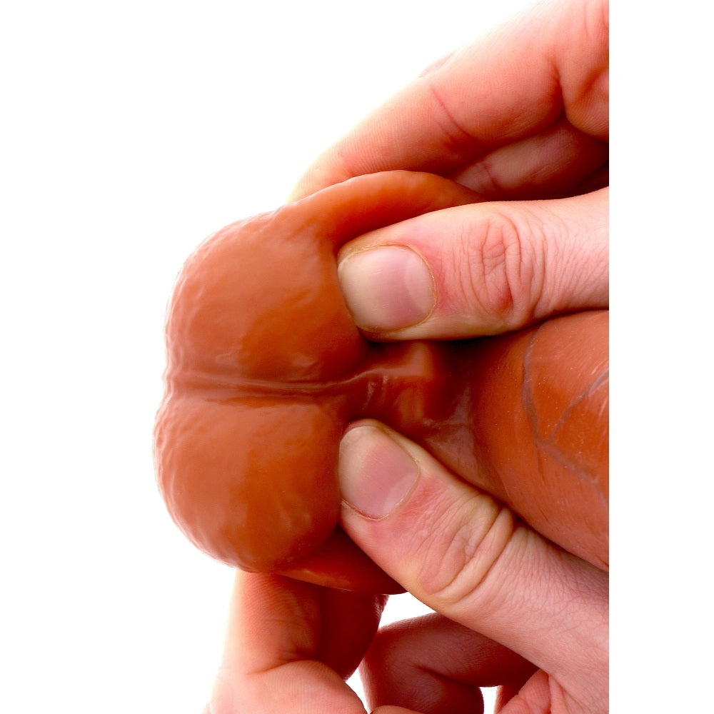 Dildo Realistic ToyJoy Get Real Skin 20 cm - strat superior mobil, tehnologie Dual Density pentru textura naturala - baza cu ventuza puternica, compatibil cu hamuri strap-on