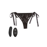 Chiloti Sexy Vibratori cu Telecomanda - din dantela neagra cu buzunar intern - stimulator cu 12 fuctii de vibratii - reincarcabil, rezistent la apa