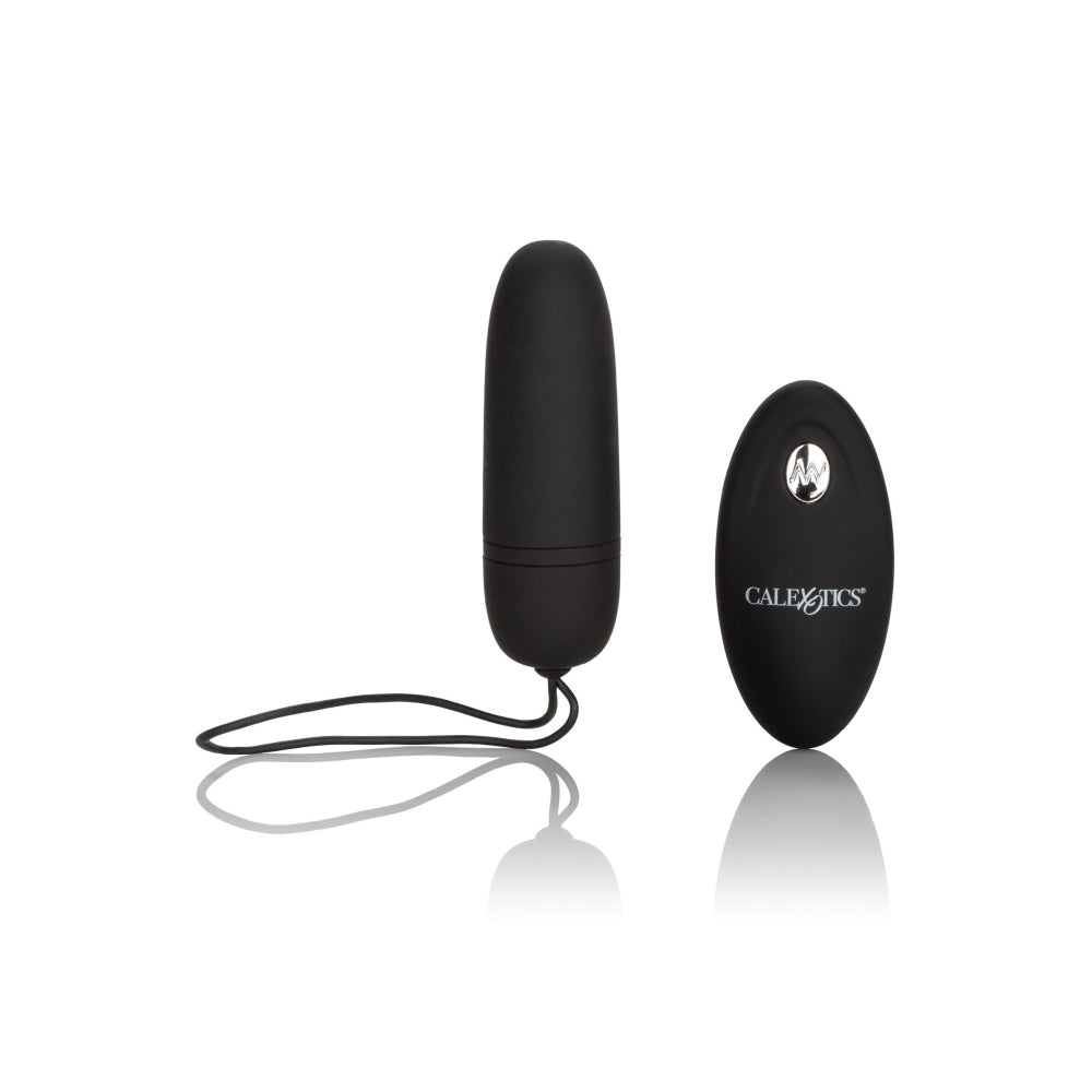 Vibrator Bullet din Silicon cu Telecomanda CalExotics - Jucarie Sexuala Impermeabila pentru Cupluri - 12 Functii Vibratii - Oua Vibratoare Masaj Adult - Negru
