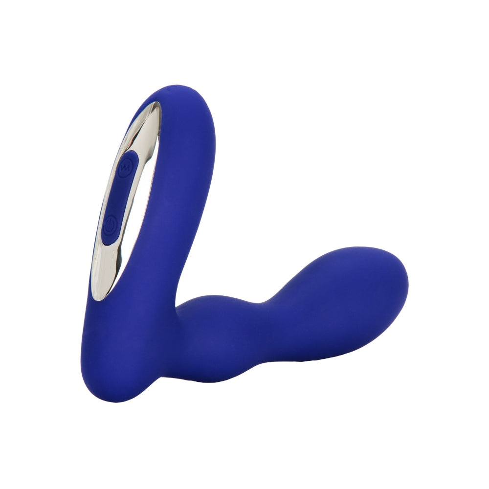 Dop Anal cu Stimulare Pentru Prostata CalExotics Eclipse Pleasure Probe - Albastru, 10.25 cm - 12 Functii Vibratii - Reincarcabil, Rezistent la Apa - Fabricat din silicon flexibil si durabil