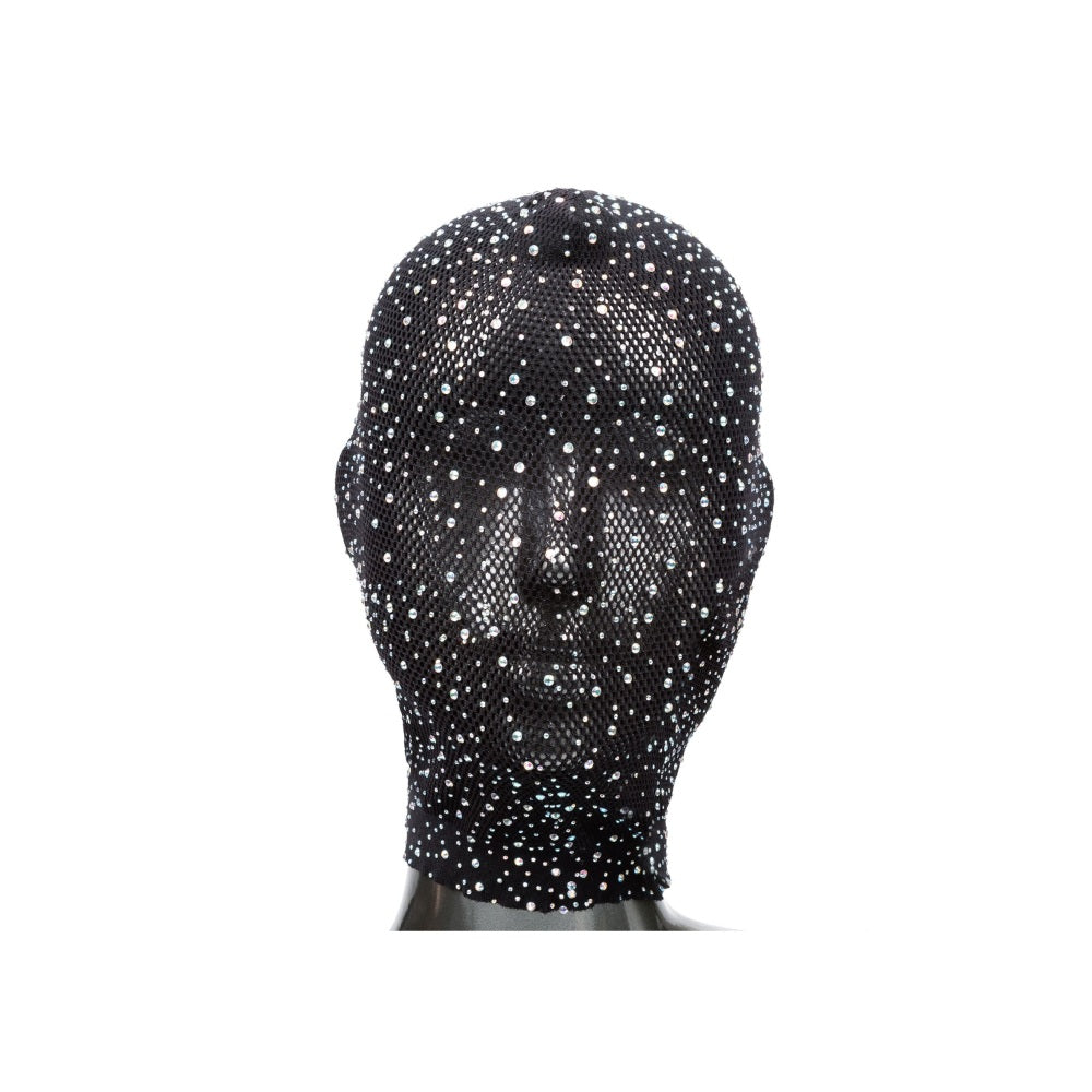 Masca CalExotics Radiance Negru cu Strasuri - Masca completa pentru fata, amplifica sensibilitatea cu restrictie senzoriala - material delicat, usor de intretinut