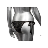 Chiloti Negre cu Legaturi Laterale Leg Avenue Radiance CalExotics- Plasa Respirabila si Accente Strasuri