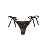 Chiloti Negre cu Legaturi Laterale Leg Avenue Radiance CalExotics- Plasa Respirabila si Accente Strasuri
