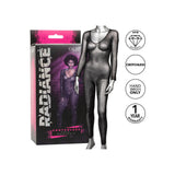 Body Negru Catsuit Crotchless cu Strasuri - fabricat din plasa moale, potrivit majoritatea marimilor standard - accente stralucitoare din strasuri