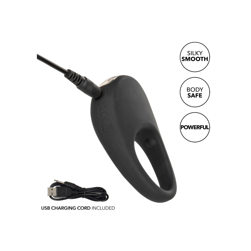 Inel Vibrator Reincarcabil din Silicon CalExotics - 12 Functii Vibratie, Stimulare pentru Cupluri, Rezistent la Apa