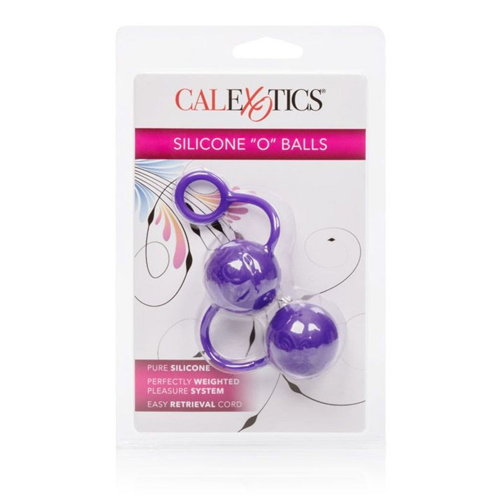 Bile Kegel din Silicon CalExotics 'O' Balls - Exercitii pentru Muschii Pelvici si Orgasme Intense, Mov
