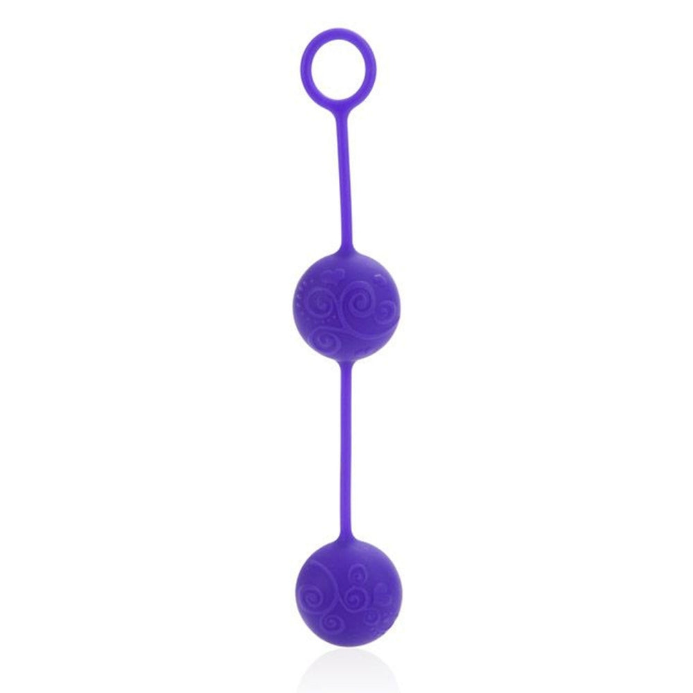 Bile Kegel din Silicon CalExotics 'O' Balls - Exercitii pentru Muschii Pelvici si Orgasme Intense, Mov