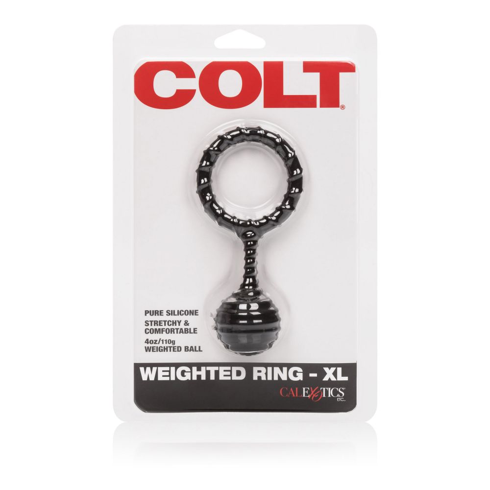 Inel Pentru Penis cu Greutati COLT XLarge - Negru, 110g - Pentru Exercitii Kegel, intarirea musculaturii pelviene - Ideal pentru controlarea ejacularii si un penis mai puternic