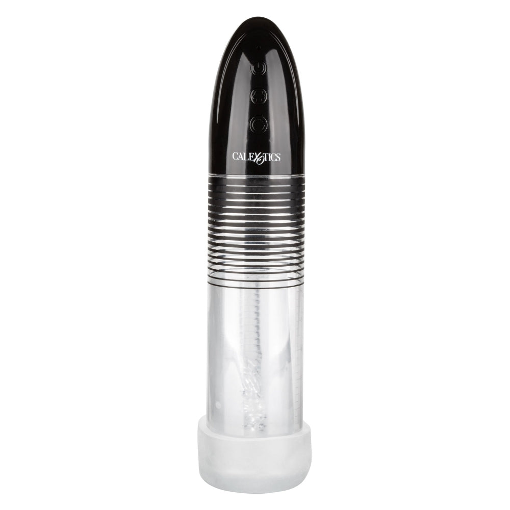 Pompa Pentru Penis CalExotics Automatic Start Pump - 26.75 cm, Negru - Reincarcabil, 3 Moduri de Antrenament - Material durabil pentru o suctiune puternica