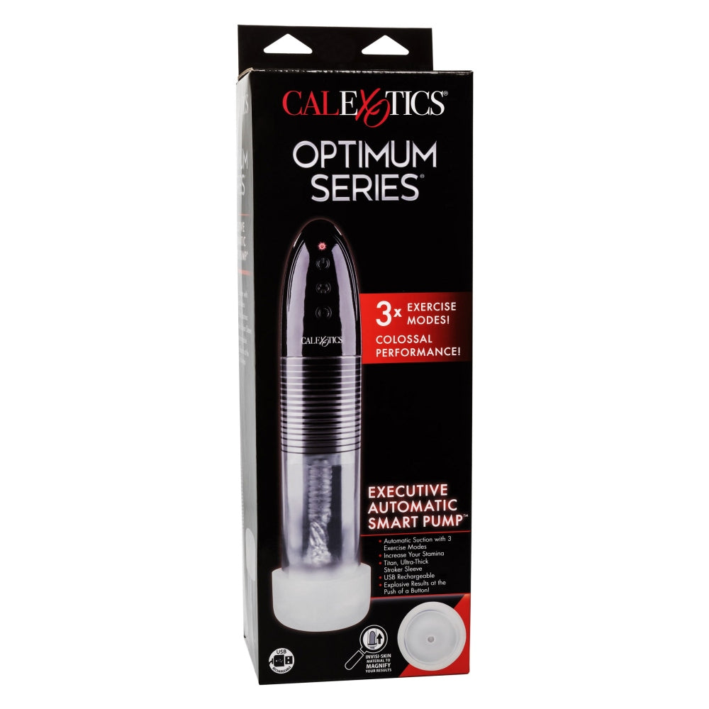 Pompa Pentru Penis CalExotics Automatic Start Pump - 26.75 cm, Negru - Reincarcabil, 3 Moduri de Antrenament - Material durabil pentru o suctiune puternica