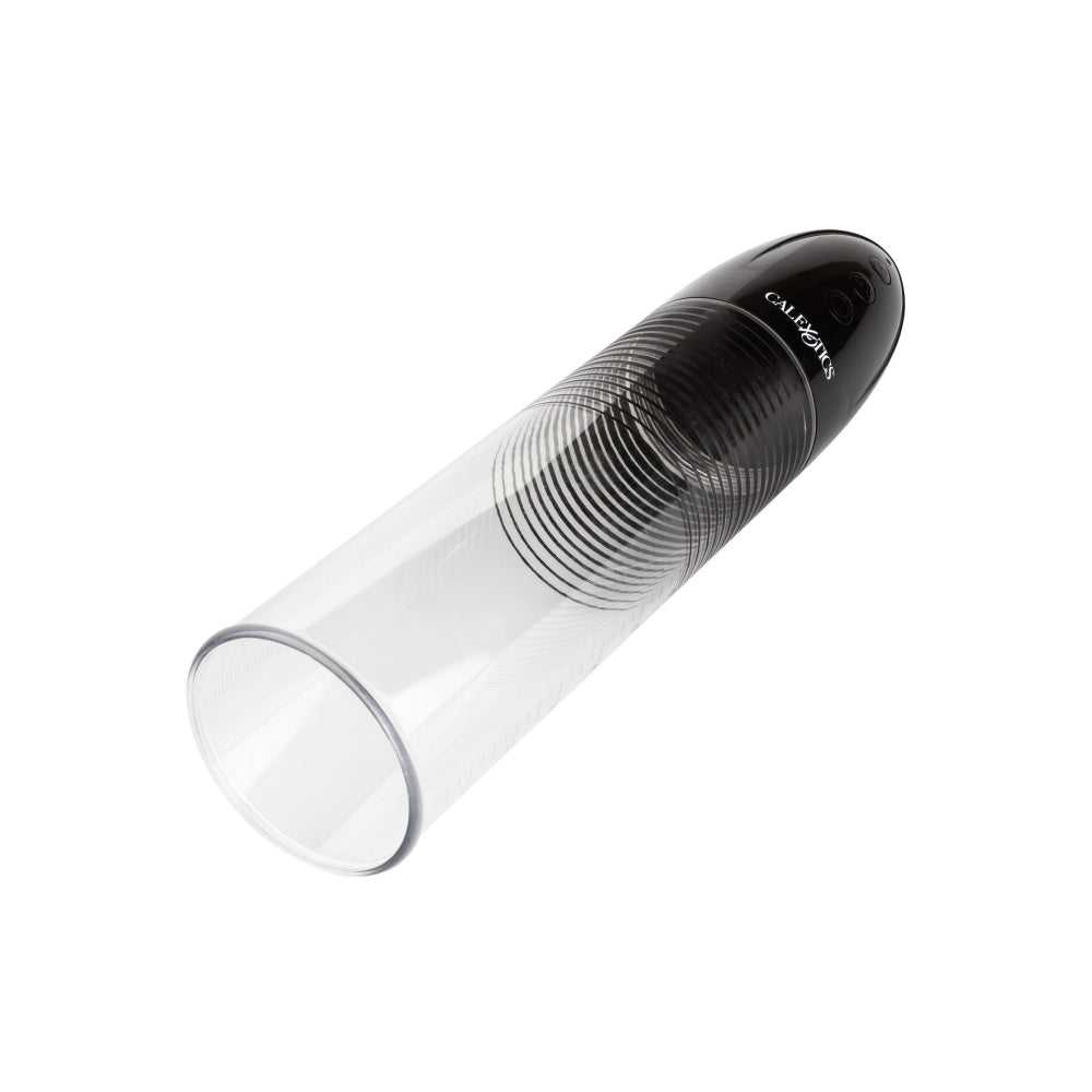 Pompa Pentru Penis CalExotics Automatic Start Pump - 26.75 cm, Negru - Reincarcabil, 3 Moduri de Antrenament - Material durabil pentru o suctiune puternica