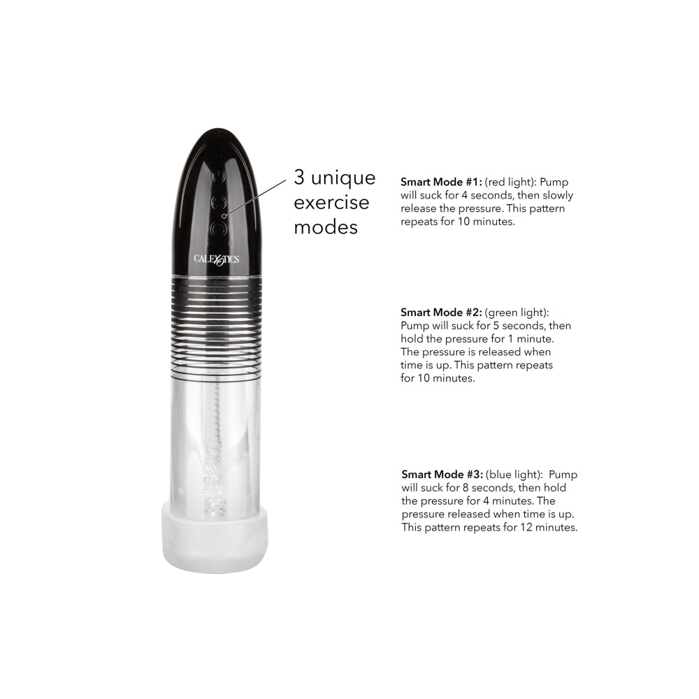 Pompa Pentru Penis CalExotics Automatic Start Pump - 26.75 cm, Negru - Reincarcabil, 3 Moduri de Antrenament - Material durabil pentru o suctiune puternica