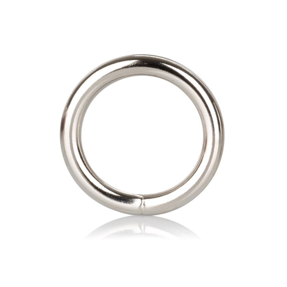 Inel Metalic pentru Stimulare CalExotics Silver Ring - Marime Mica, Intensifica Erectia si Placerea