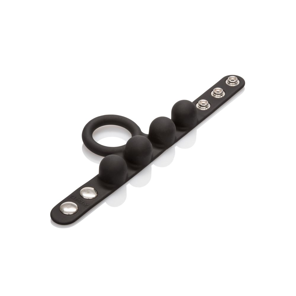 Inel Pentru Penis cu Greutati Calexotics Medium - Negru, 57g - Pentru Exercitii Kegel, un penis mai sanatos - Inel pentru scrot - Marime ajustabila