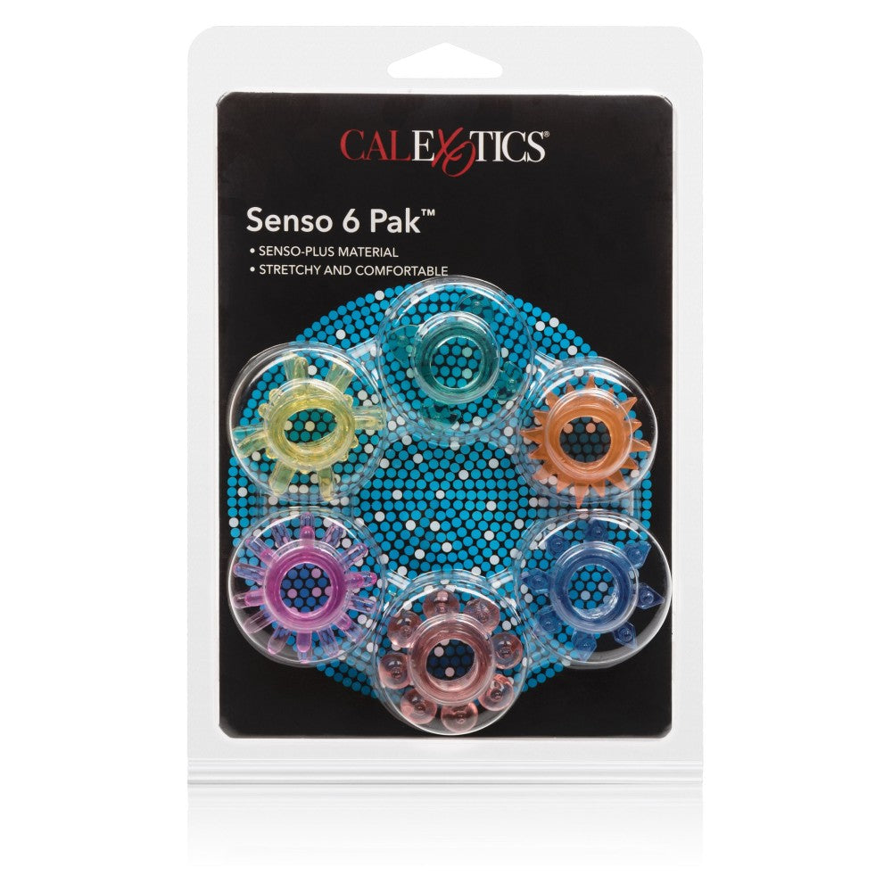 Set Inele Erectie Texturate CalExotics Senso 6 Pak - Stimulare Intensa si Placere Prelungita
