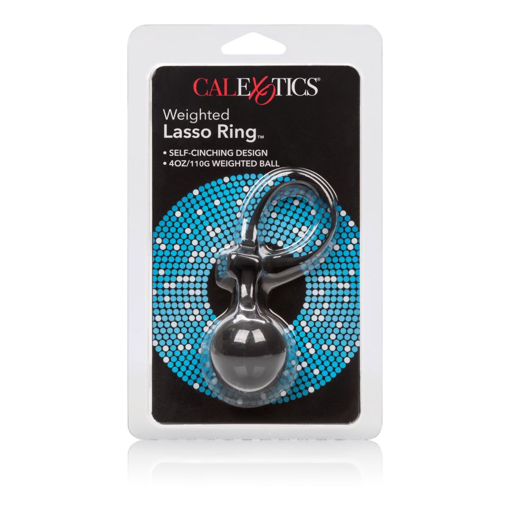 Inel Pentru Penis cu Greutati Calexotics Lasso Ring - Negru, 110g - Exercitii Kegel pentru o erectie mai buna - Diametru reglabil