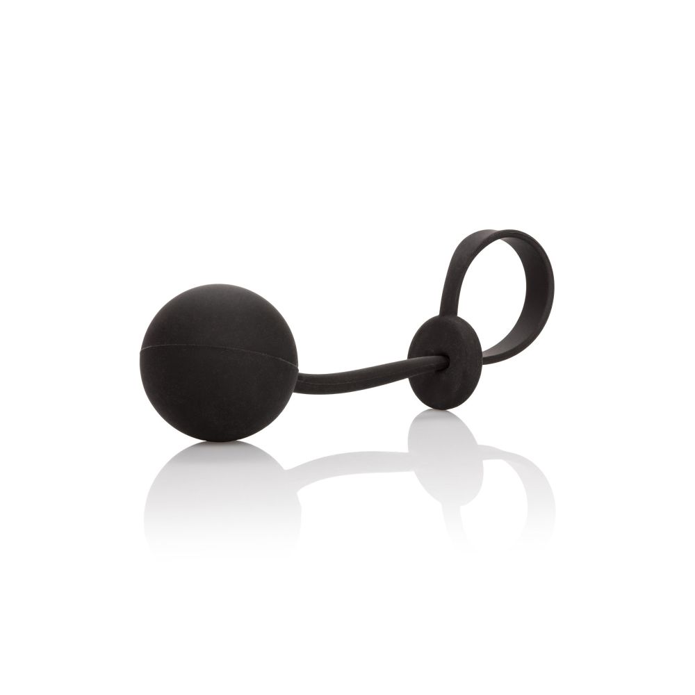 Inel Pentru Penis cu Greutati Calexotics Lasso Ring - Negru, 110g - Exercitii Kegel pentru o erectie mai buna - Diametru reglabil