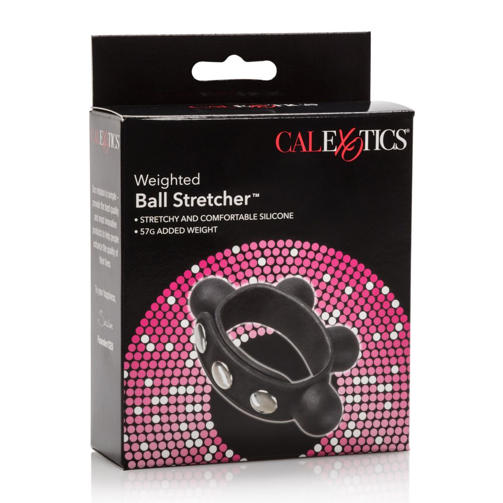 Inel Pentru Penis cu Greutati Calexotics - Negru, 57g - Pentru Exercitii Kegel, un penis mai sanatos - Inel pentru scrot - Marime ajustabila