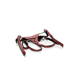 Curea Strap-On CalExotics Her Royal Highness Visiniu - Ham de lux pentru jocuri senzuale - design crotchless, curele ajustabile - fabricat din piele vegana