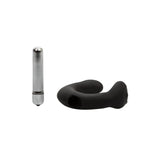 Stimulator Prostata CalExotics P-Rock - Negru, 11.5 cm - design curbat unic pentru stimularea prostatei si a testiculelor - Bullet vibrator detasabil - Silicon, rezistent la apa
