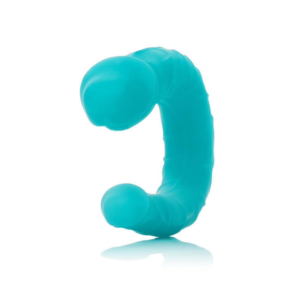 Dildo Dublu CalExotics Silicone AC/DC Dong - Turcoaz, 30 cm - Design cu stimulare unica, forma in U - silicon flexibil cu finisaj satinat