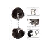Catuse Pufoase CalExotics Ultra Fluffy Furry Cuffs, cu 2 seturi de chei, pentru adulti, roluri de politist si BDSM - Negru