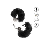 Catuse Pufoase CalExotics Ultra Fluffy Furry Cuffs, cu 2 seturi de chei, pentru adulti, roluri de politist si BDSM - Negru