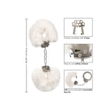 Catuse Pufoase CalExotics Ultra Fluffy Furry Cuffs, cu 2 seturi de chei, pentru adulti, roluri de politist si BDSM - Alb