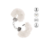 Catuse Pufoase CalExotics Ultra Fluffy Furry Cuffs, cu 2 seturi de chei, pentru adulti, roluri de politist si BDSM - Alb
