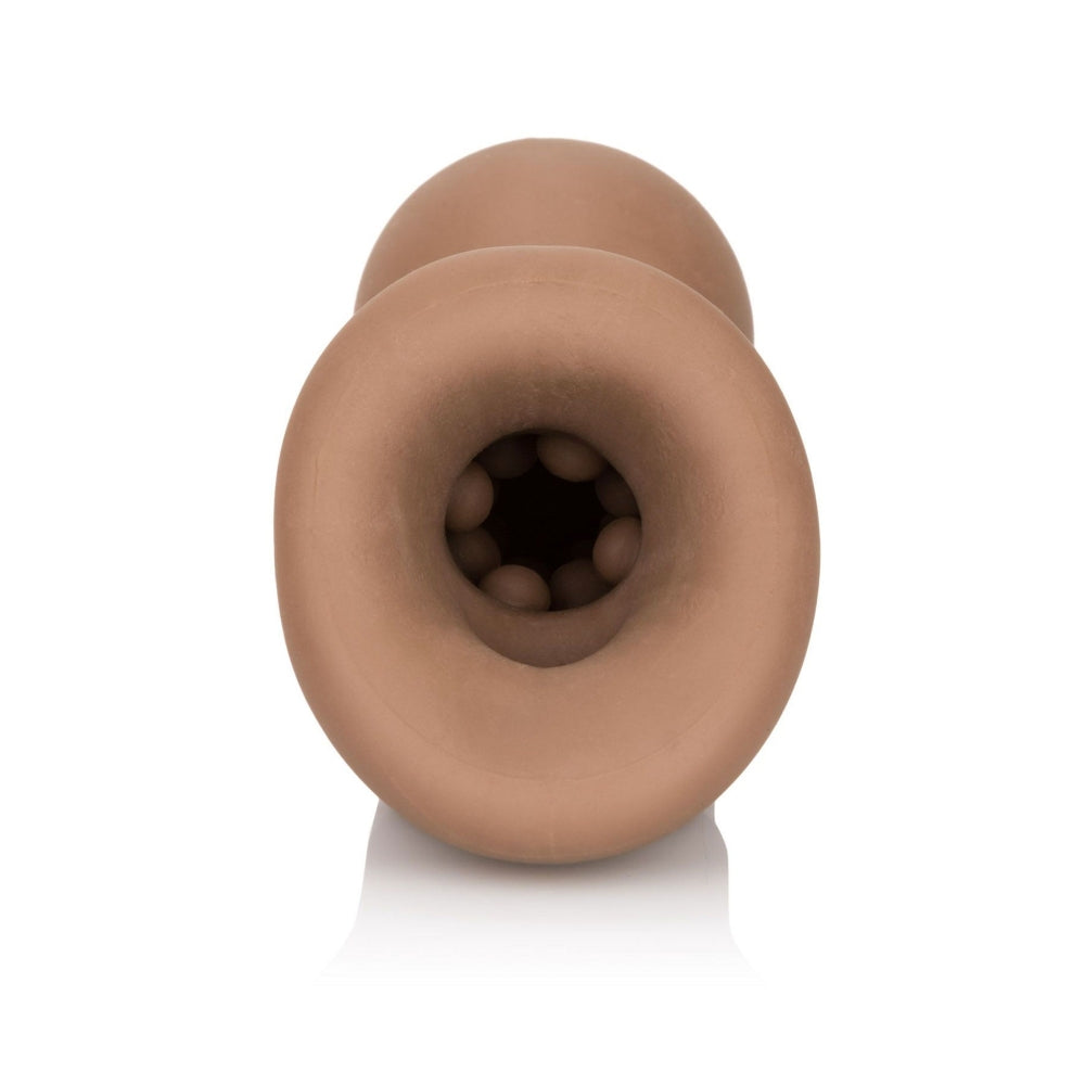 Prelungitor de Penis CalExotics Ultimate Extender - 16 cm, Maro - Fabricat din PureSkin Premium - Textura interioara unica pentru stimulare intensa