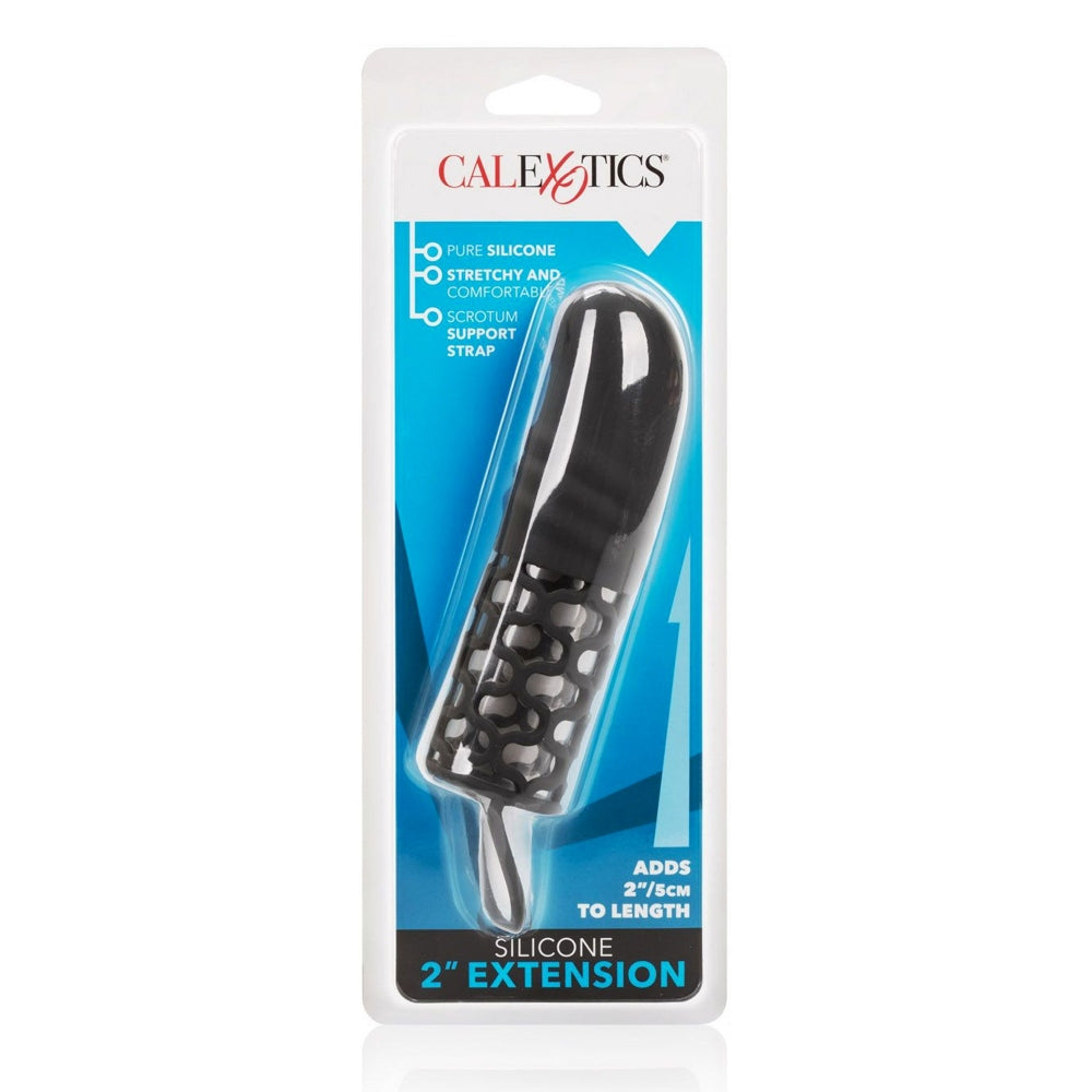 Extensie Penis din Silicon CalExotics - Adauga 5 cm Lungime, Stimulare si Suport Erectie, Negru