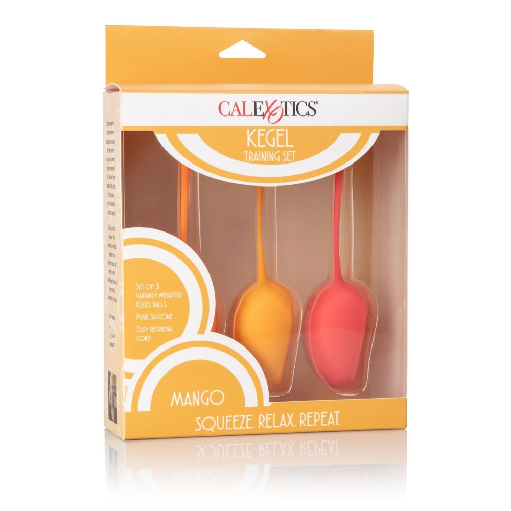 Set Antrenament Kegel CalExotics Mango - 3 Greutati pentru Intarirea Muschilor Pelvici si Placere Intima