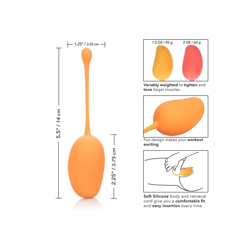 Set Antrenament Kegel CalExotics Mango - 3 Greutati pentru Intarirea Muschilor Pelvici si Placere Intima