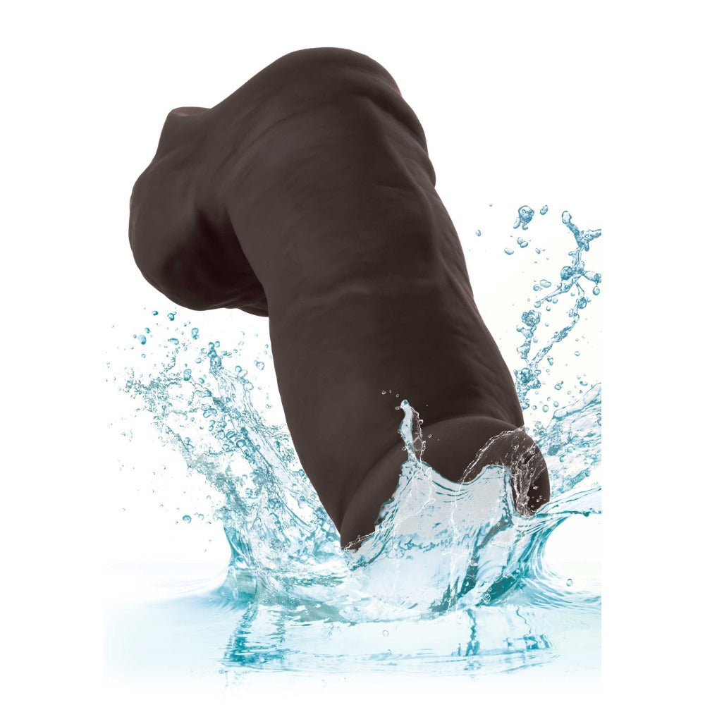 Prelungitor penis CalExotics Packer Gear Negru 12.75 cm din silicon ultra-moale pentru stand to pee