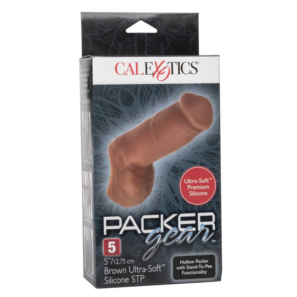 Prelungitor penis CalExotics Packer Gear Maro 12.75 cm din silicon ultra-moale pentru stand to pee