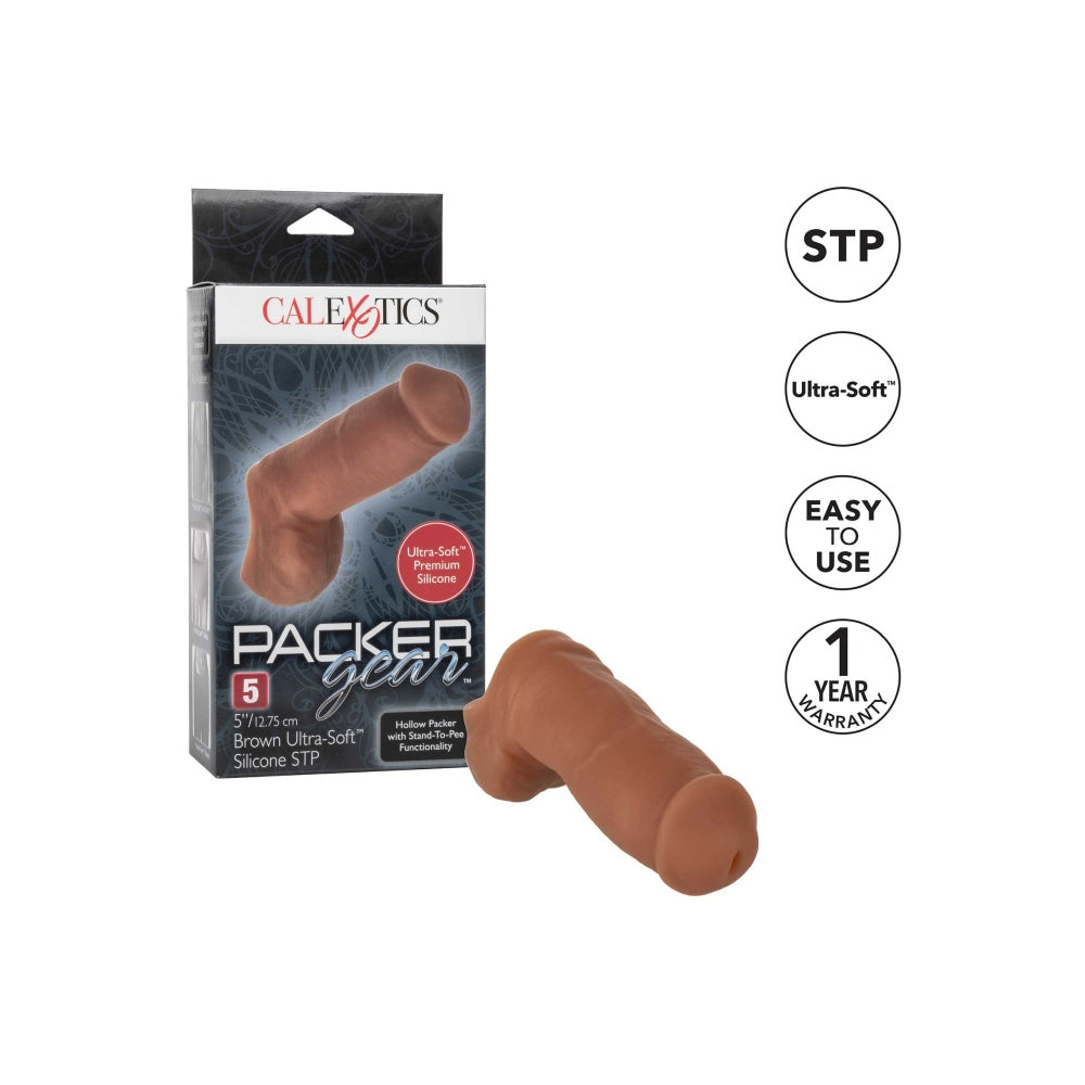 Prelungitor penis CalExotics Packer Gear Maro 12.75 cm din silicon ultra-moale pentru stand to pee