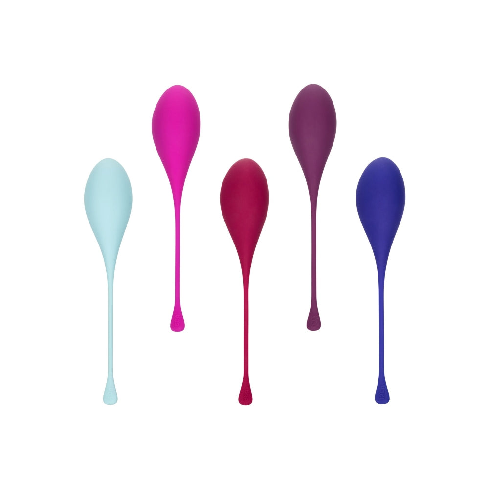Set exercitii Kegel CalExotics 5 greutati variabile din silicon pentru tonifiere muschi pelvieni